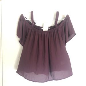 Lush Medium woven blouse - Wine / deep purple
